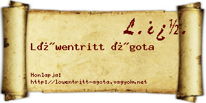 Löwentritt Ágota névjegykártya